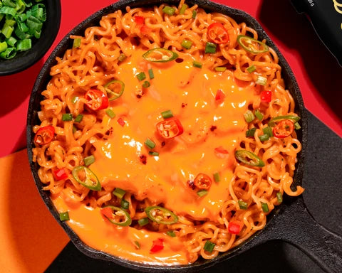 OTOKI Stir Fry Cheesy Ramen Spicy Pack Of 5 πΆοΈπ§ β serving suggestion, photo 2