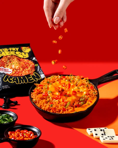 OTOKI Stir Fry Cheesy Ramen Spicy Pack Of 5 πΆοΈπ§ β serving suggestion, photo 3