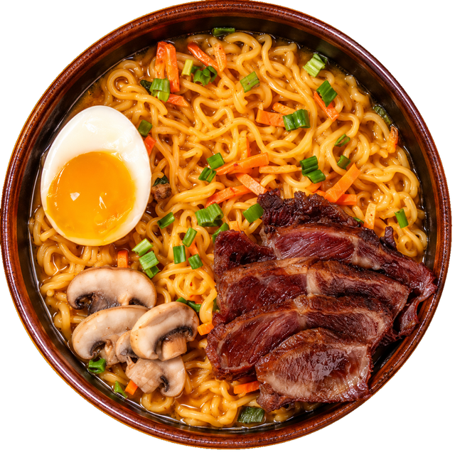 Prepared OTOKI JIN Mild Ramen Noodles Pack Of 5 🍜. Serving suggestion.