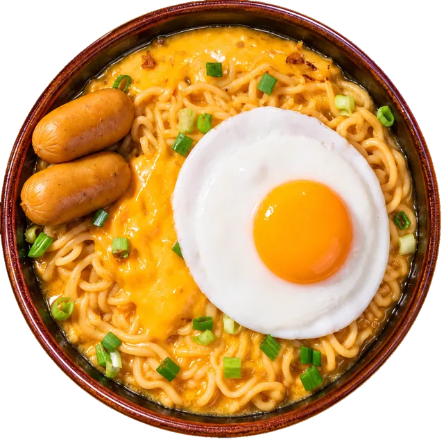 Prepared Cheesy Cheddar. Serving suggestion; toppings added.